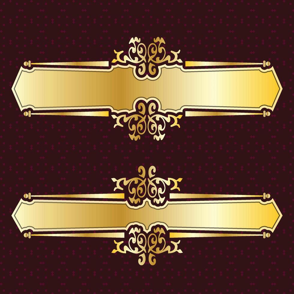 label banner frame background decoration gold luxury royal metal treasure vector