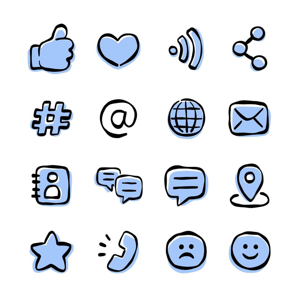 social network and internet icon set vector