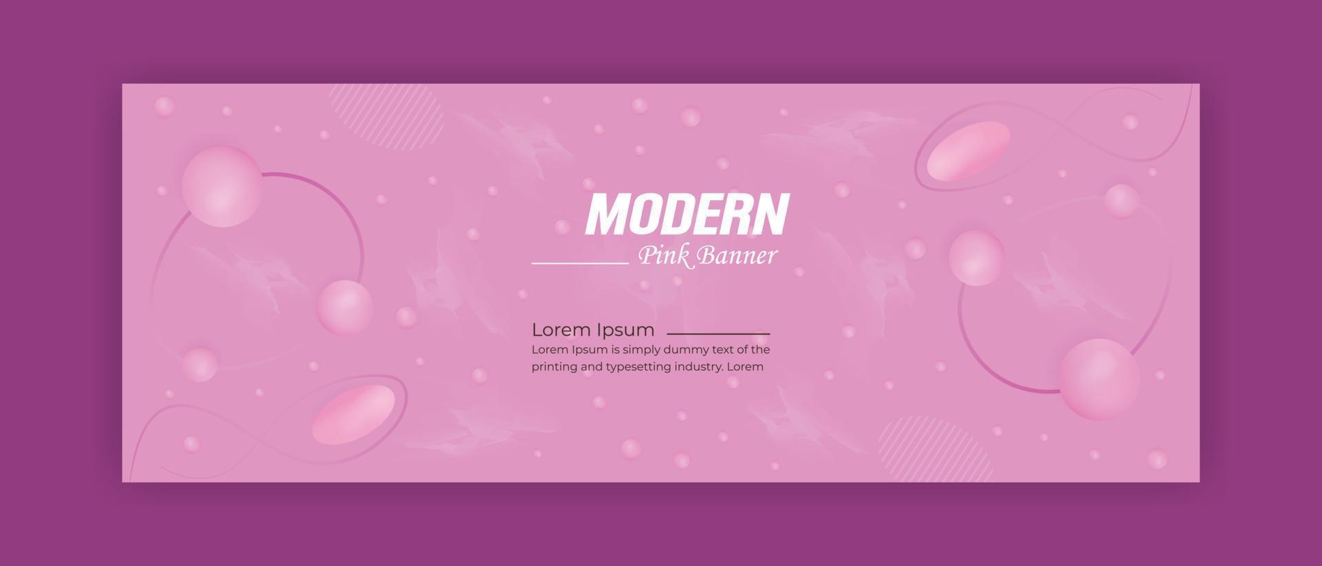 plantilla de diseño de banner de redes sociales de fondo rosa moderno vector