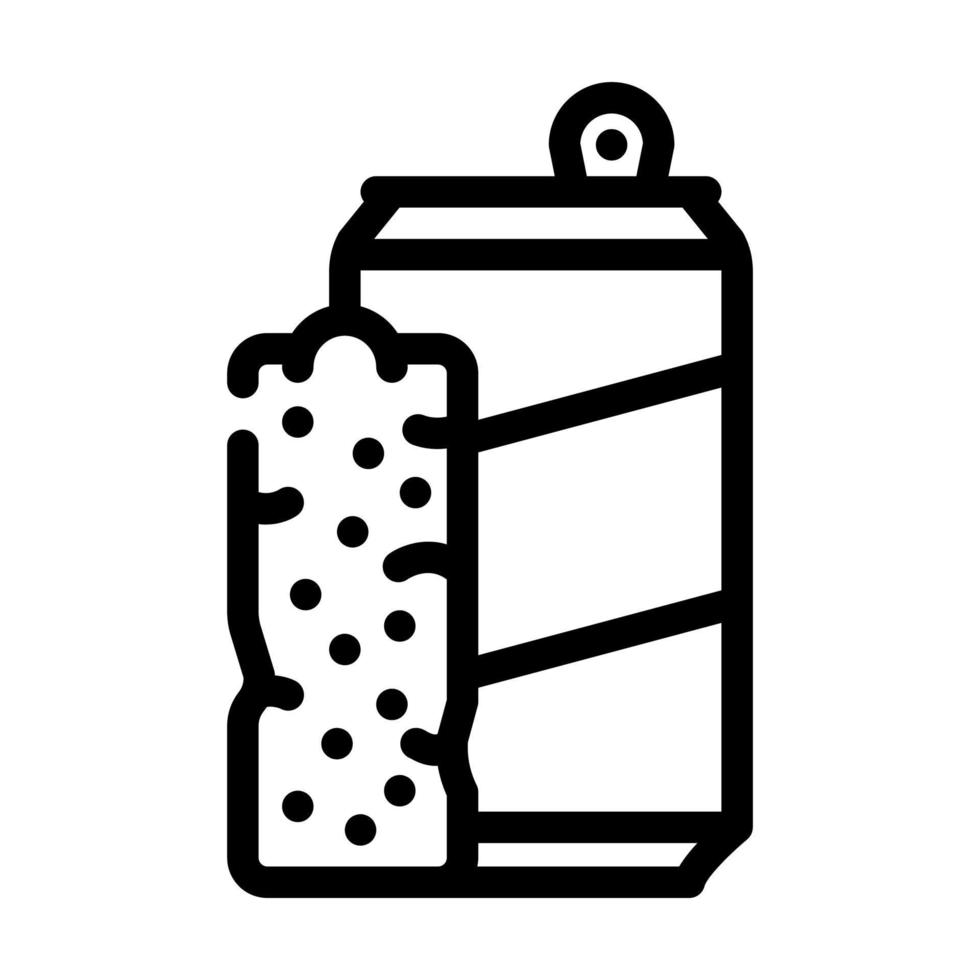 barras snack y bebida contenedor línea icono vector ilustración