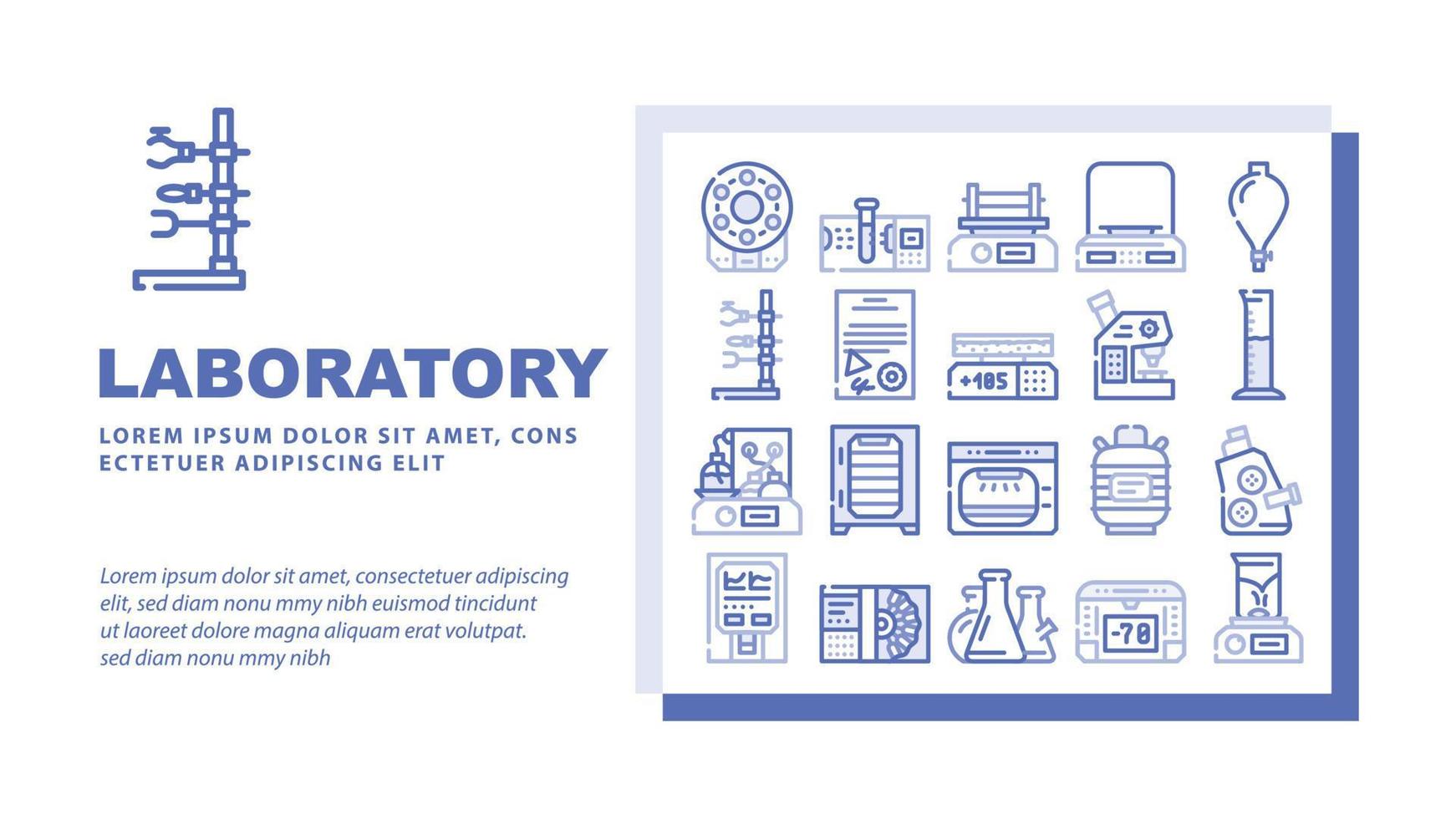 Laboratory Equipment For Analysis Landing Header Vector