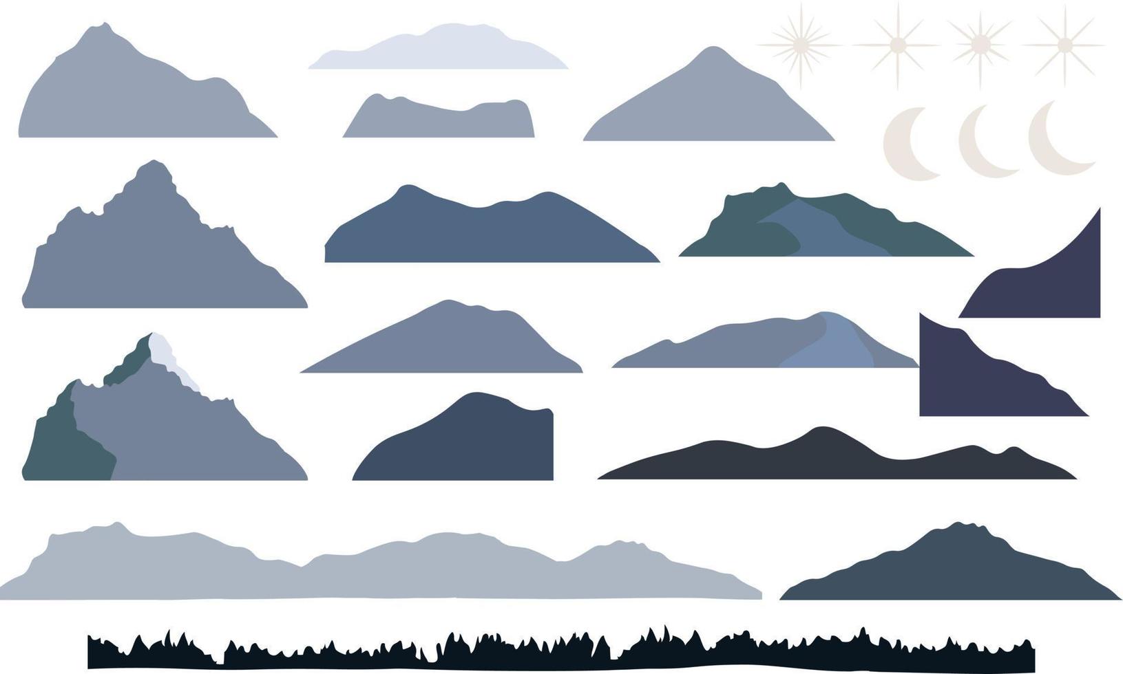 las montañas elementos abstractos del paisaje vector