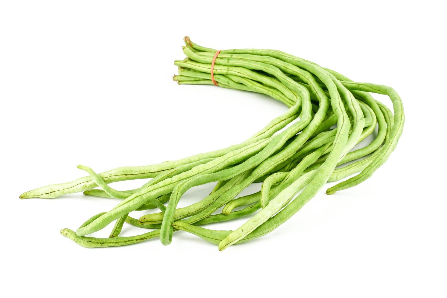 fresh Yard long beans or Chinese Long Beans Vigna unguiculata subsp. sesquipedalis isolated on a white background.Vegetables photo