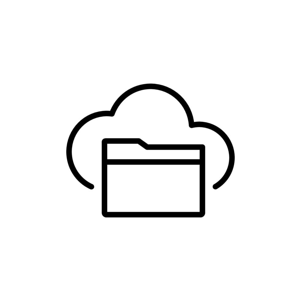 icono de vector simple de unidad de nube