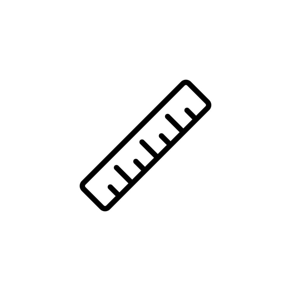 simple ruler icon, line art vector