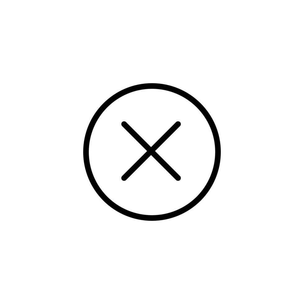 arte de línea de icono de cruz simple vector