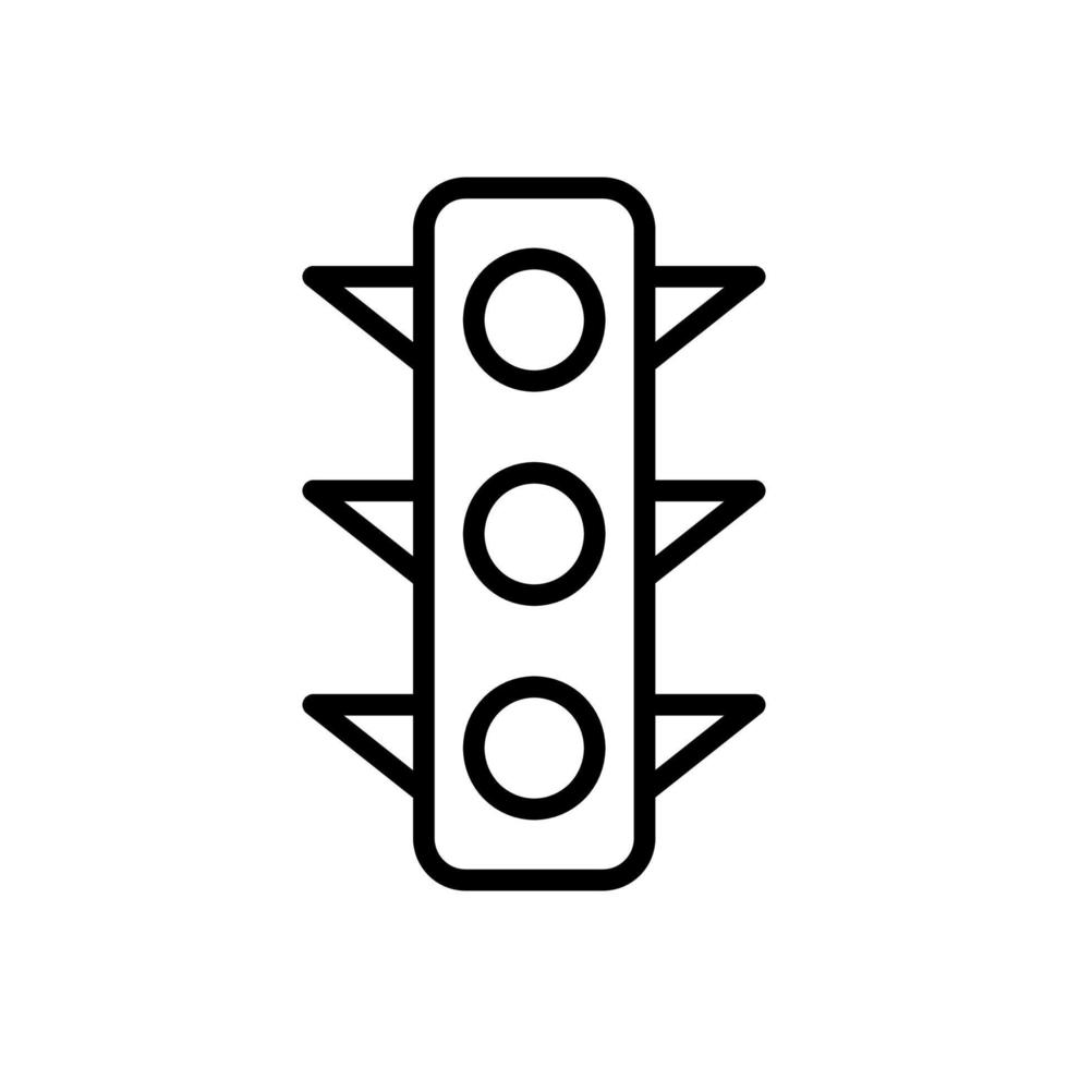 simple traffic light icon, line art vector