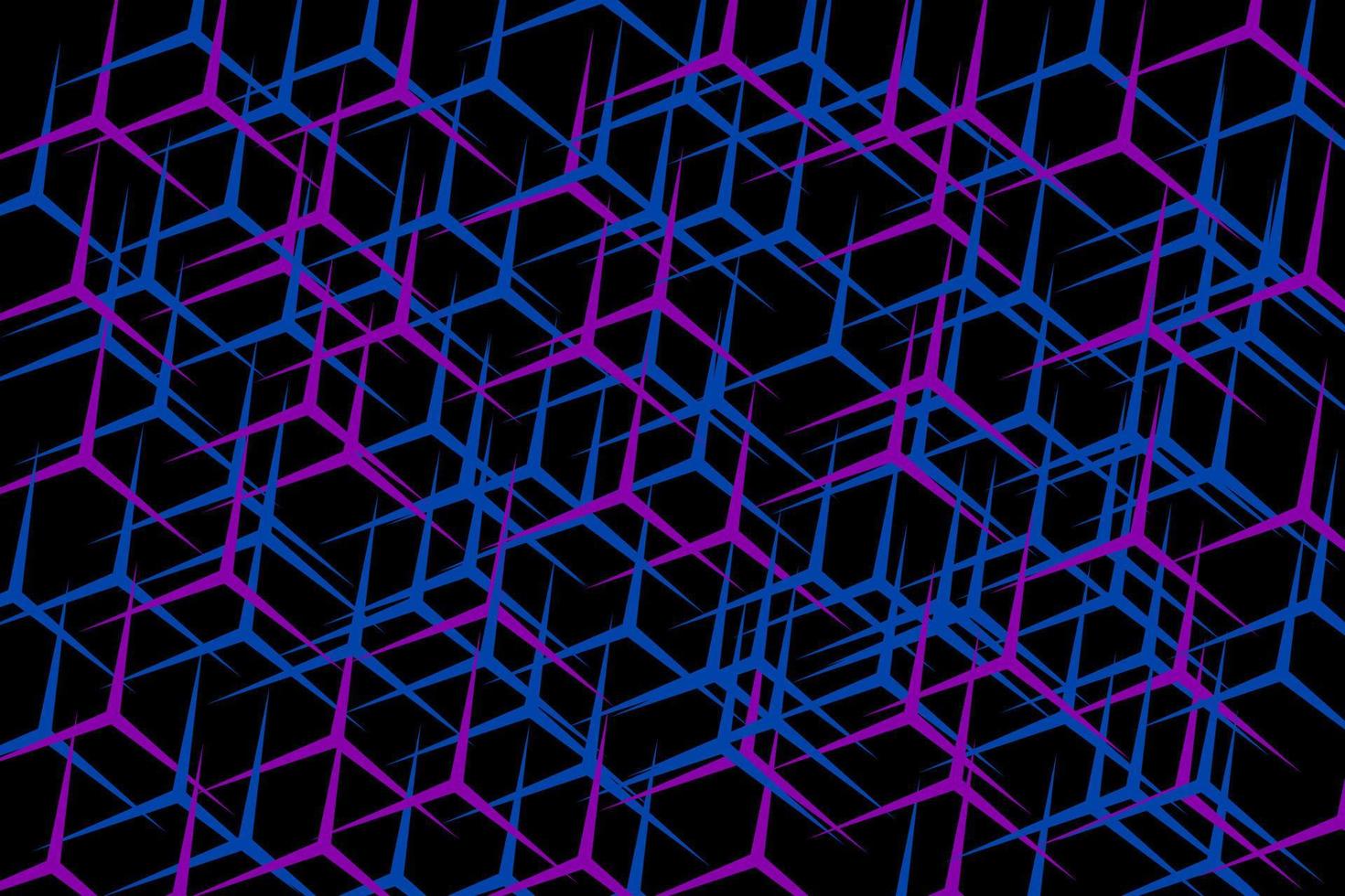 Abstract lattice gemetric on black background. Chaotic line structure. vector