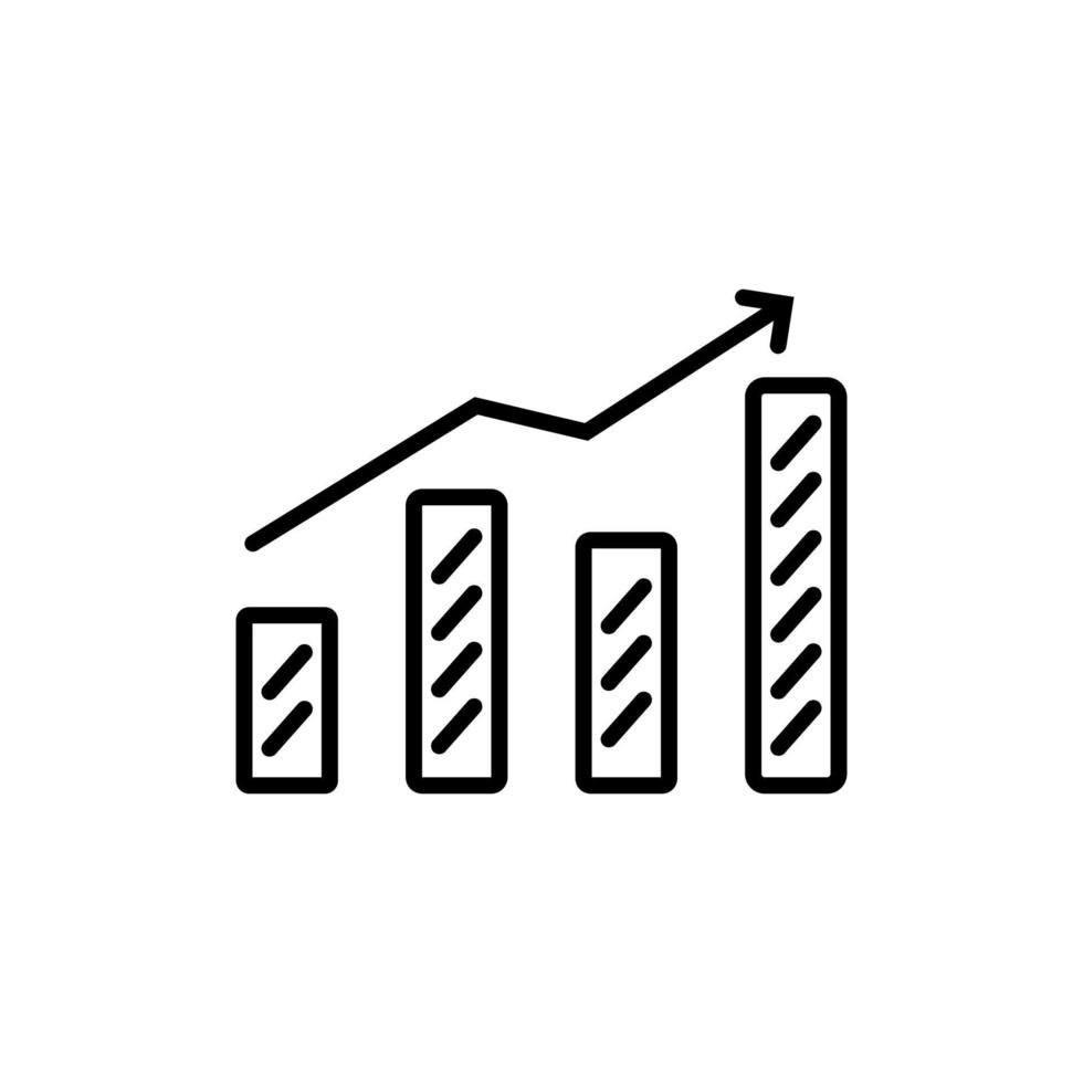 Single icon of a bar chart vector illustration