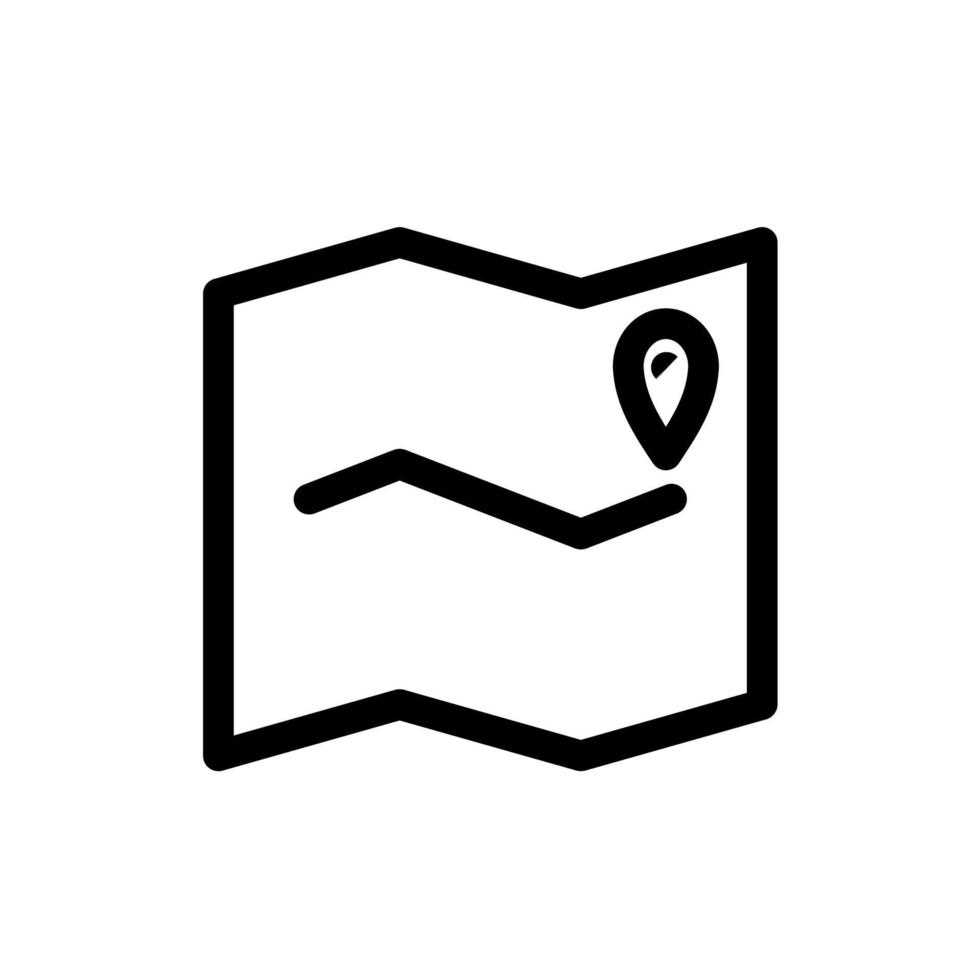 mapa de papel con icono de puntero vector