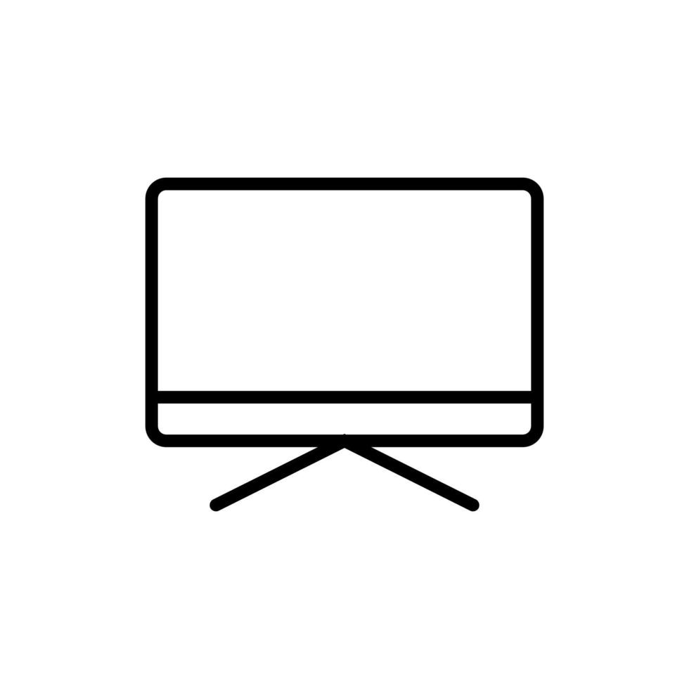 icono de monitor simple, arte de línea vector