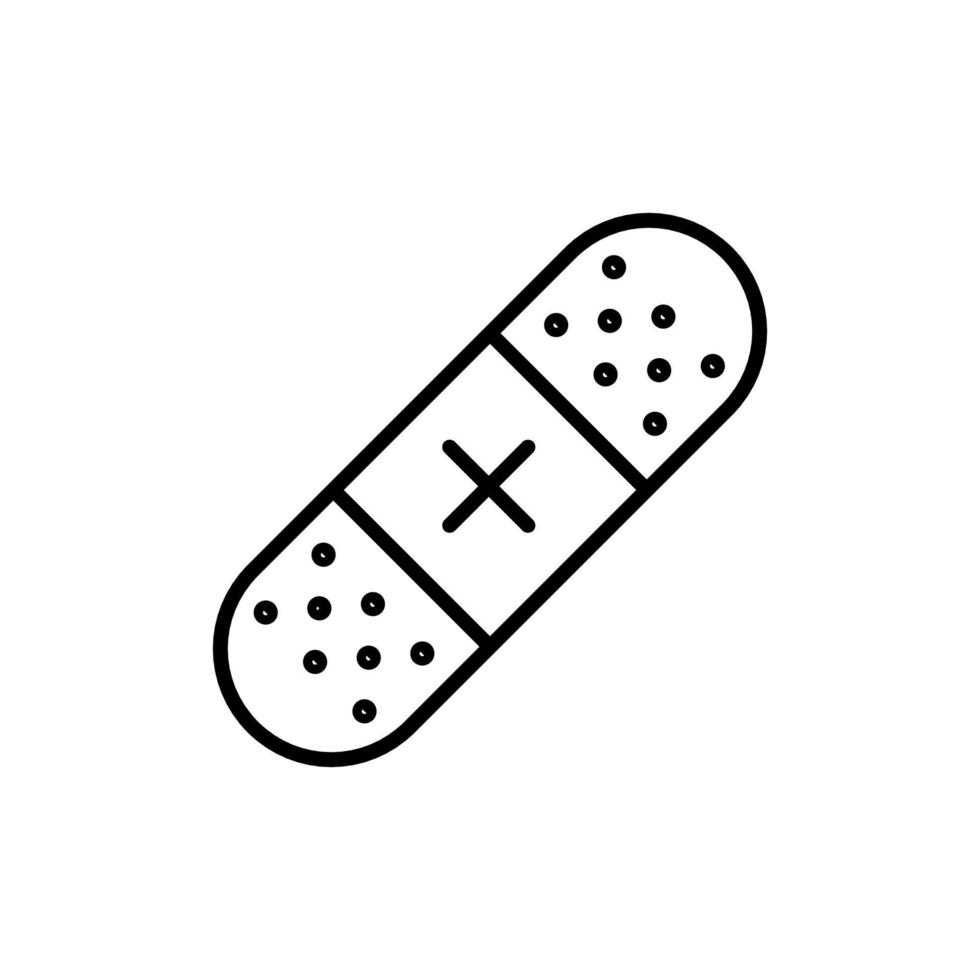 simple plaster medical health icon  line art vector