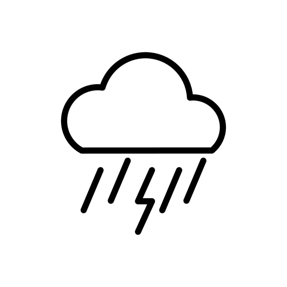 simple thunderstorm icon  line art vector