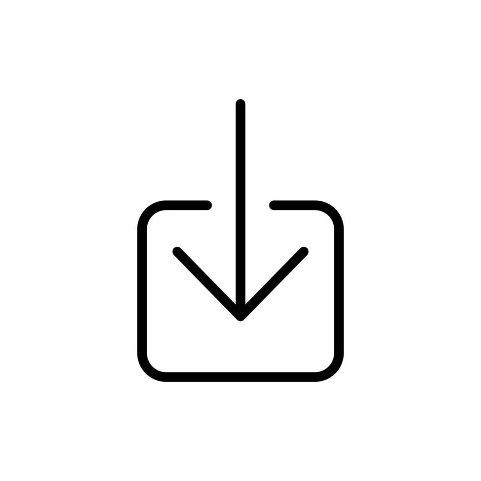 simple download icon  line art vector