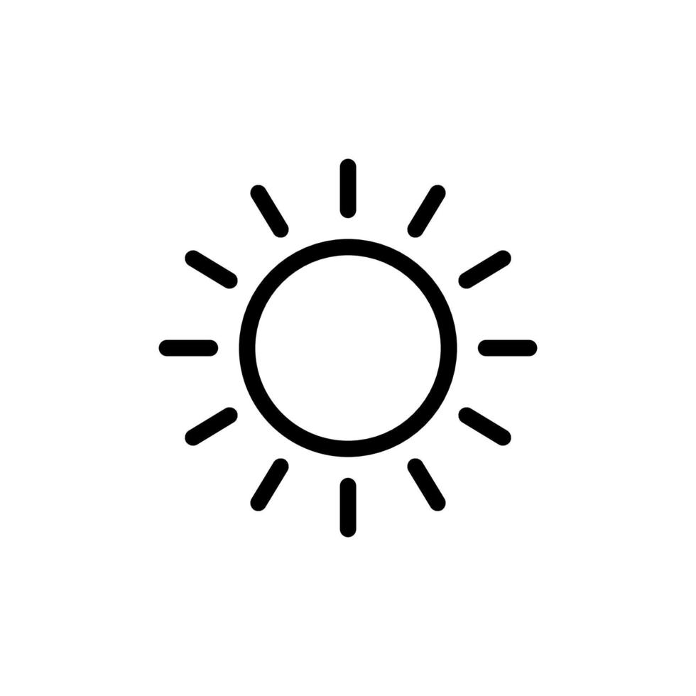 sun icon, line artsimple vector