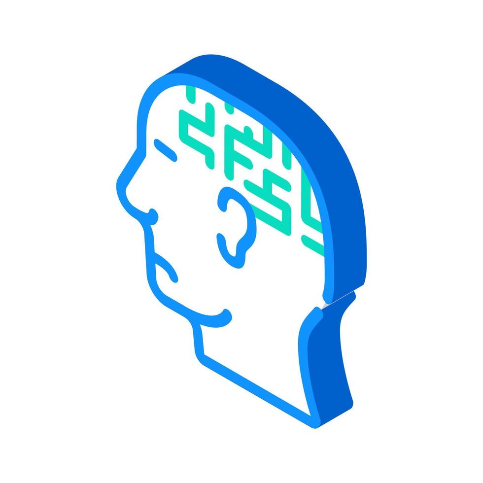 labyrinth neurosis isometric icon vector illustration