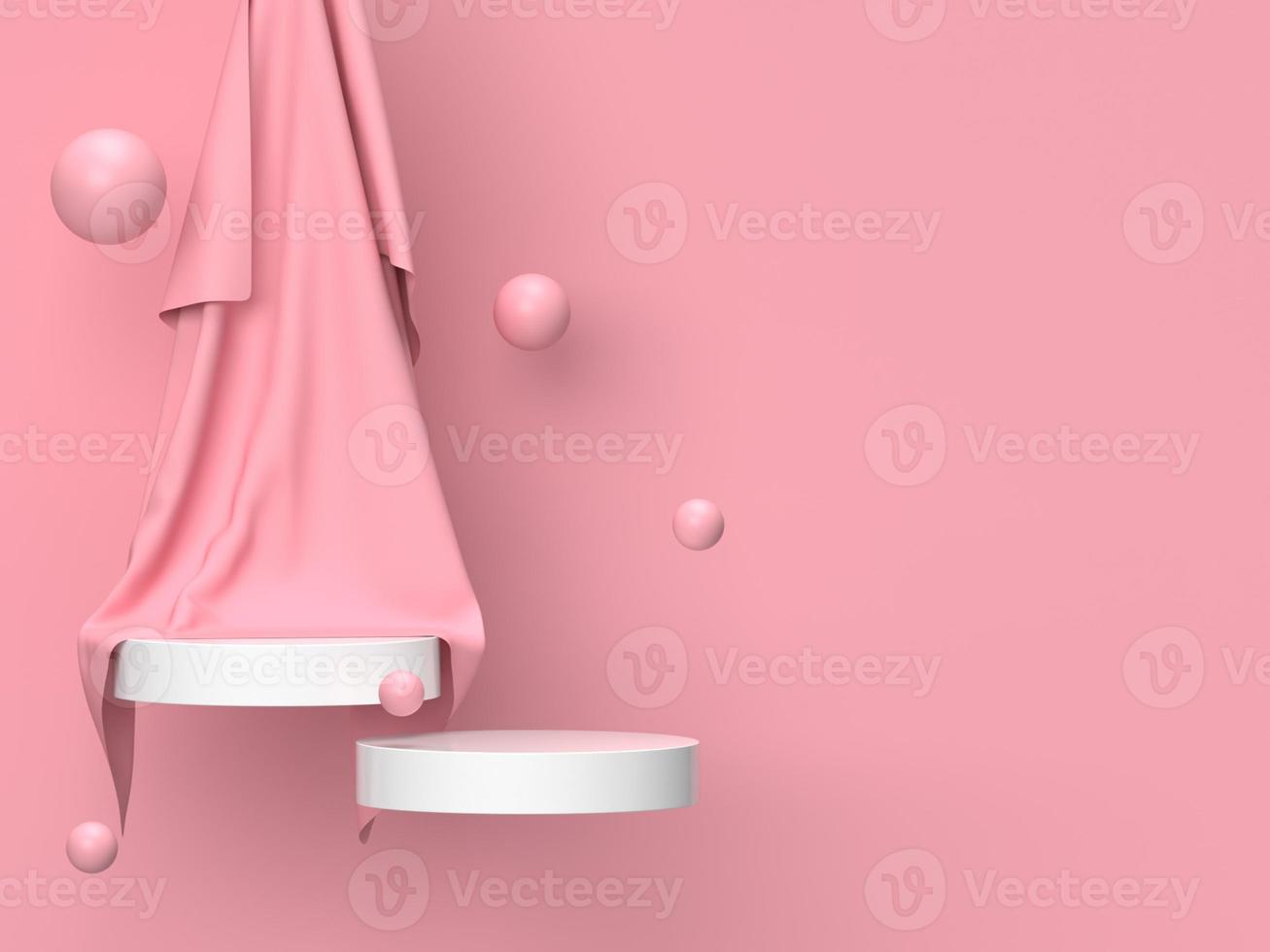 3D abstract render.Beauty products set for Cosmetic and skincare Packaging mockup minimal design on pink pastel background photo