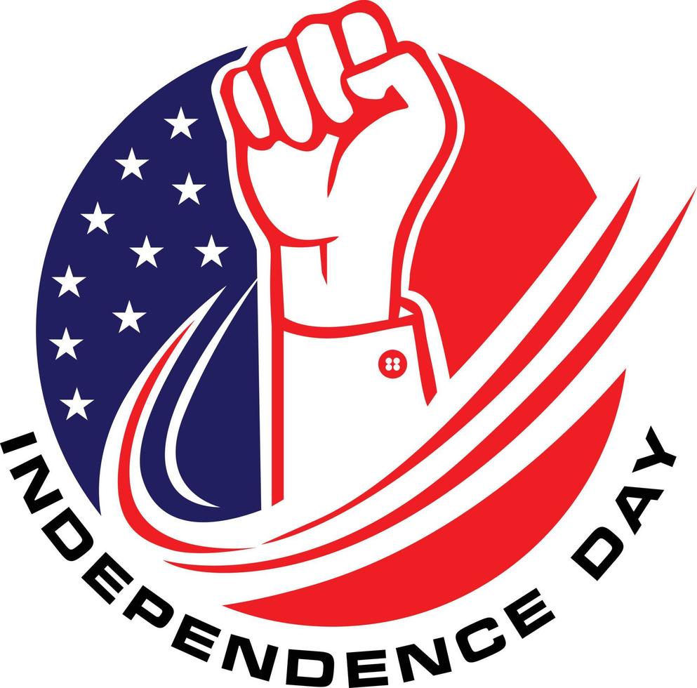 Vector illustration logo emblem independence day isolated on white background.eps