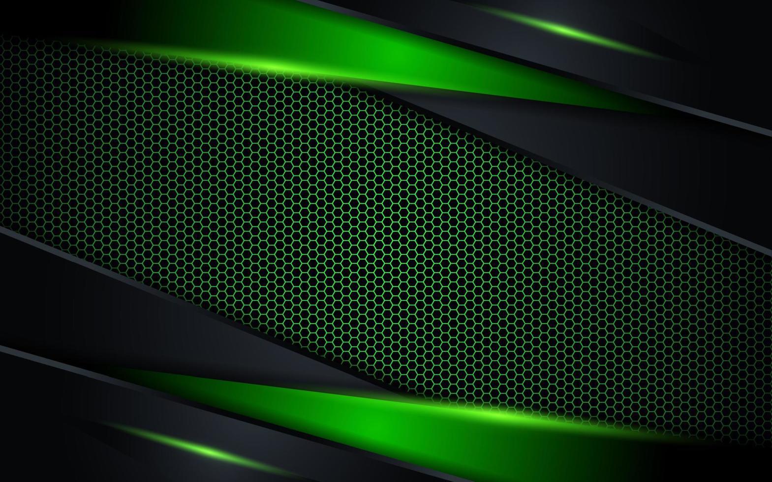 Modern futuristic black background combination with green technology diagonal vector