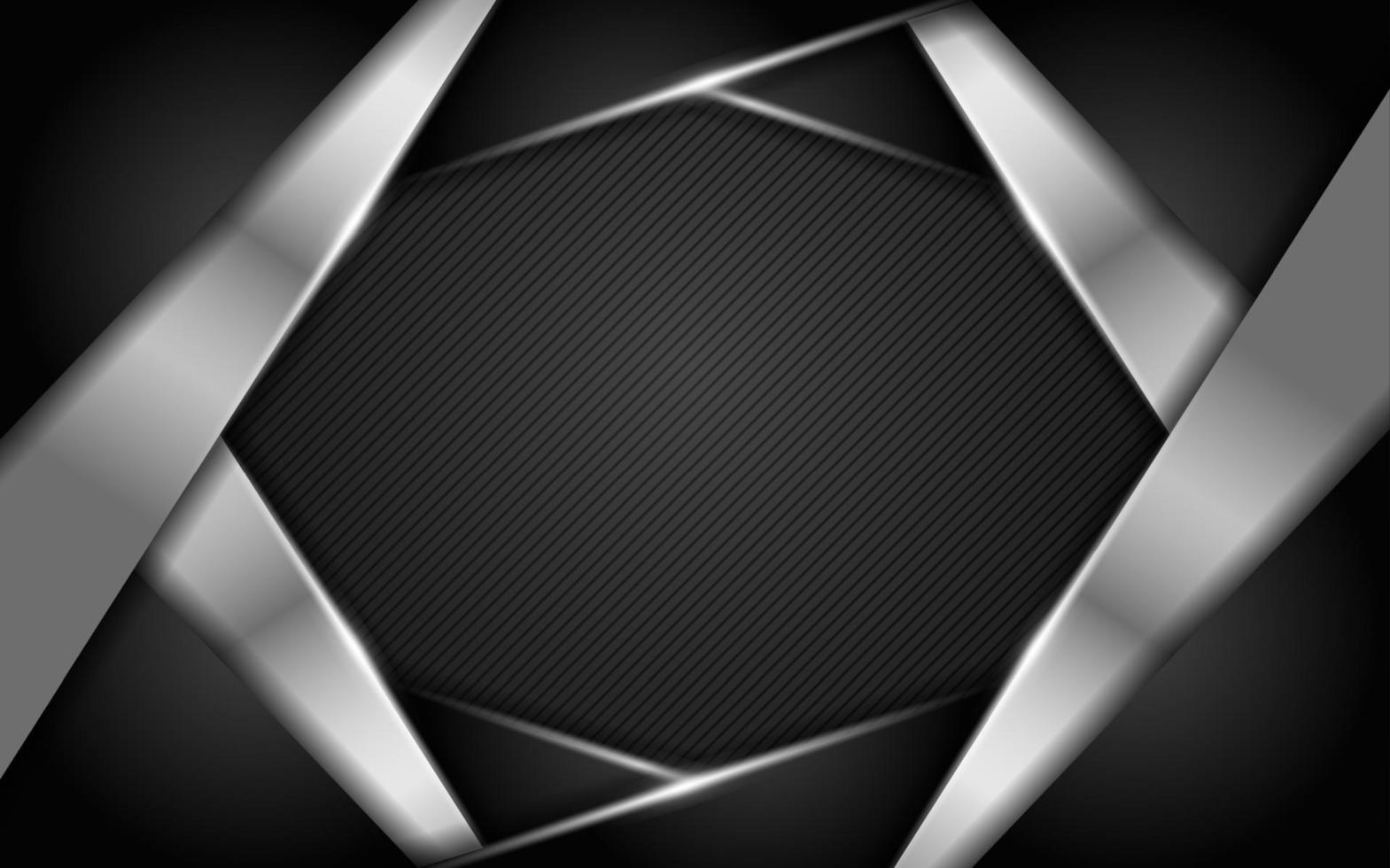 Modern black background combination with silver line glowing vector