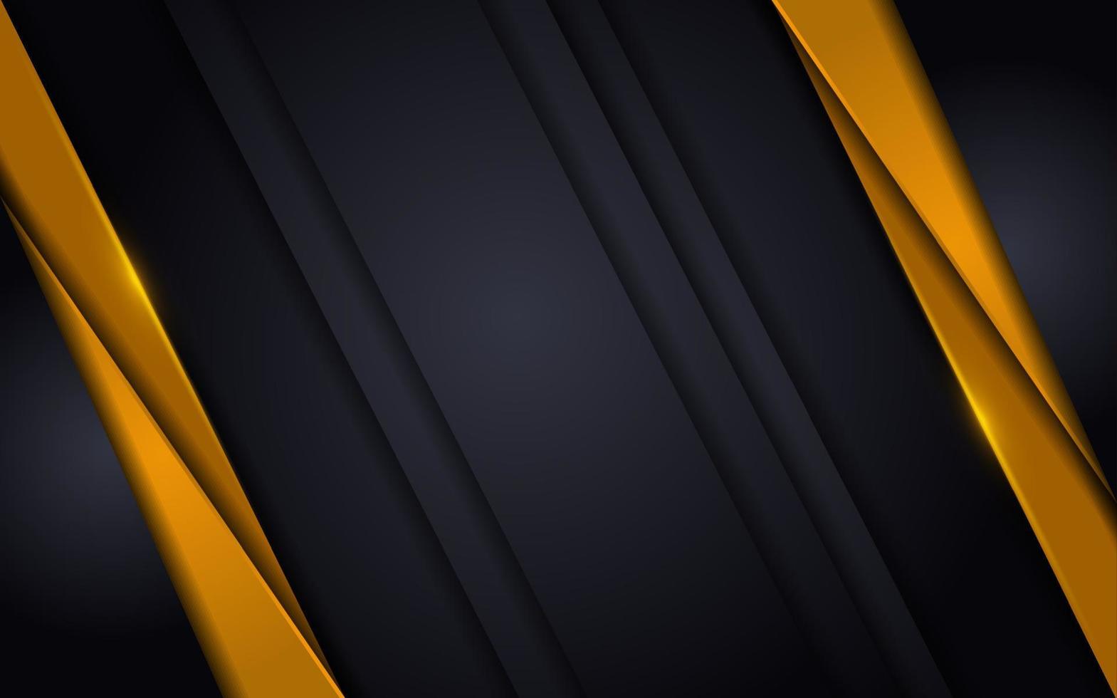 Luxury black background combine with glowing golden lines vector