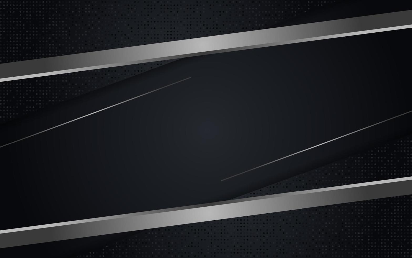 Abstract black combine with silver line textured overlap layer background vector