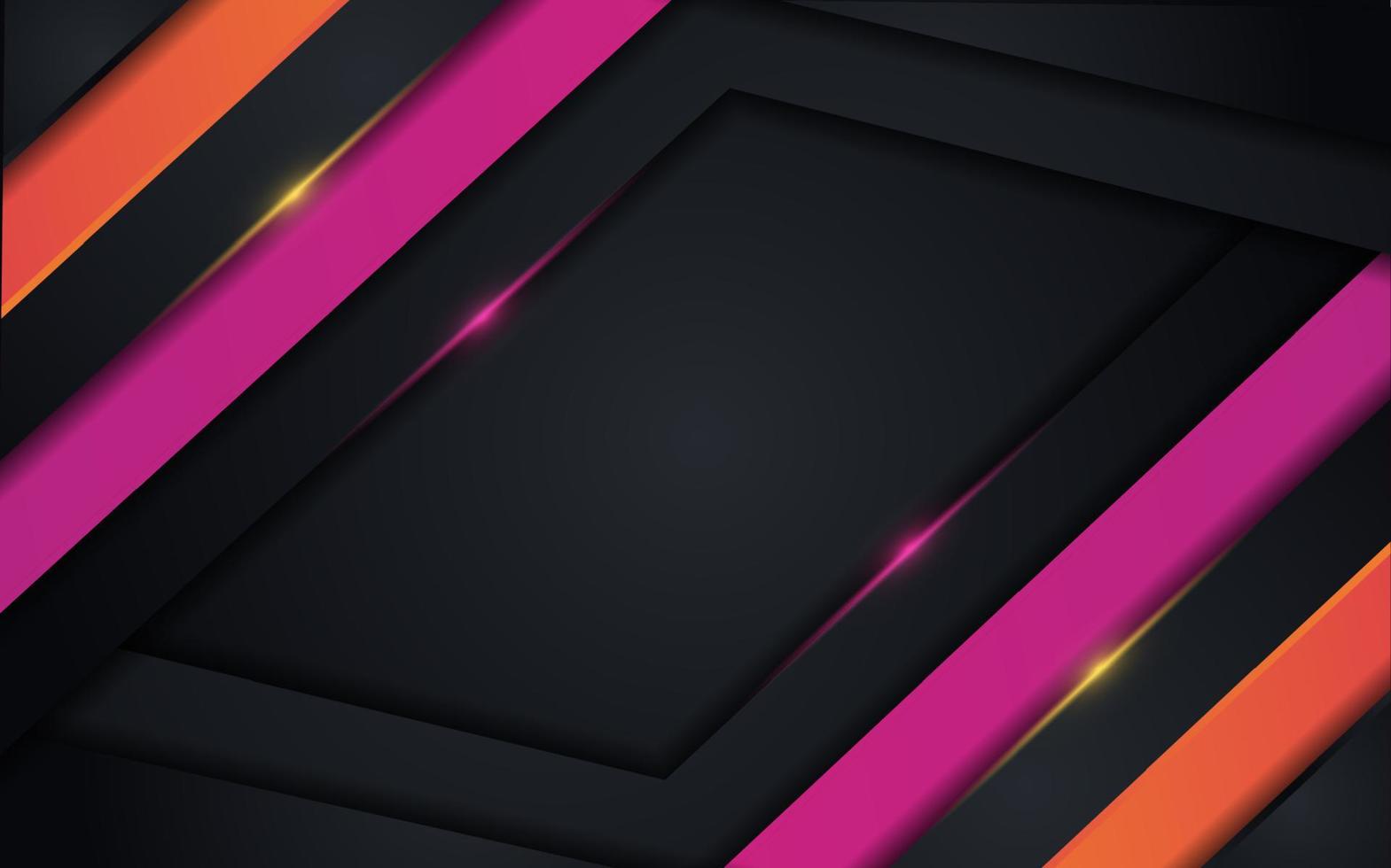 Abstract black background with purple and orange gradient combination background vector