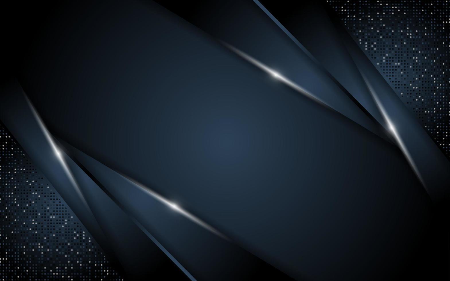 Realistic navy blue with silver line textured overlap layer background vector