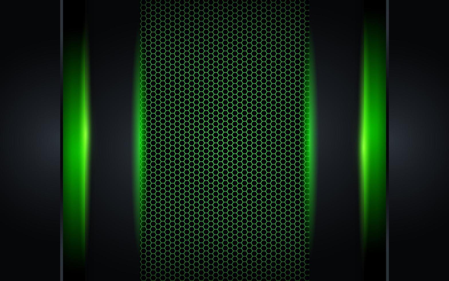 combinación de fondo negro futurista moderno con diagonal de tecnología verde vector