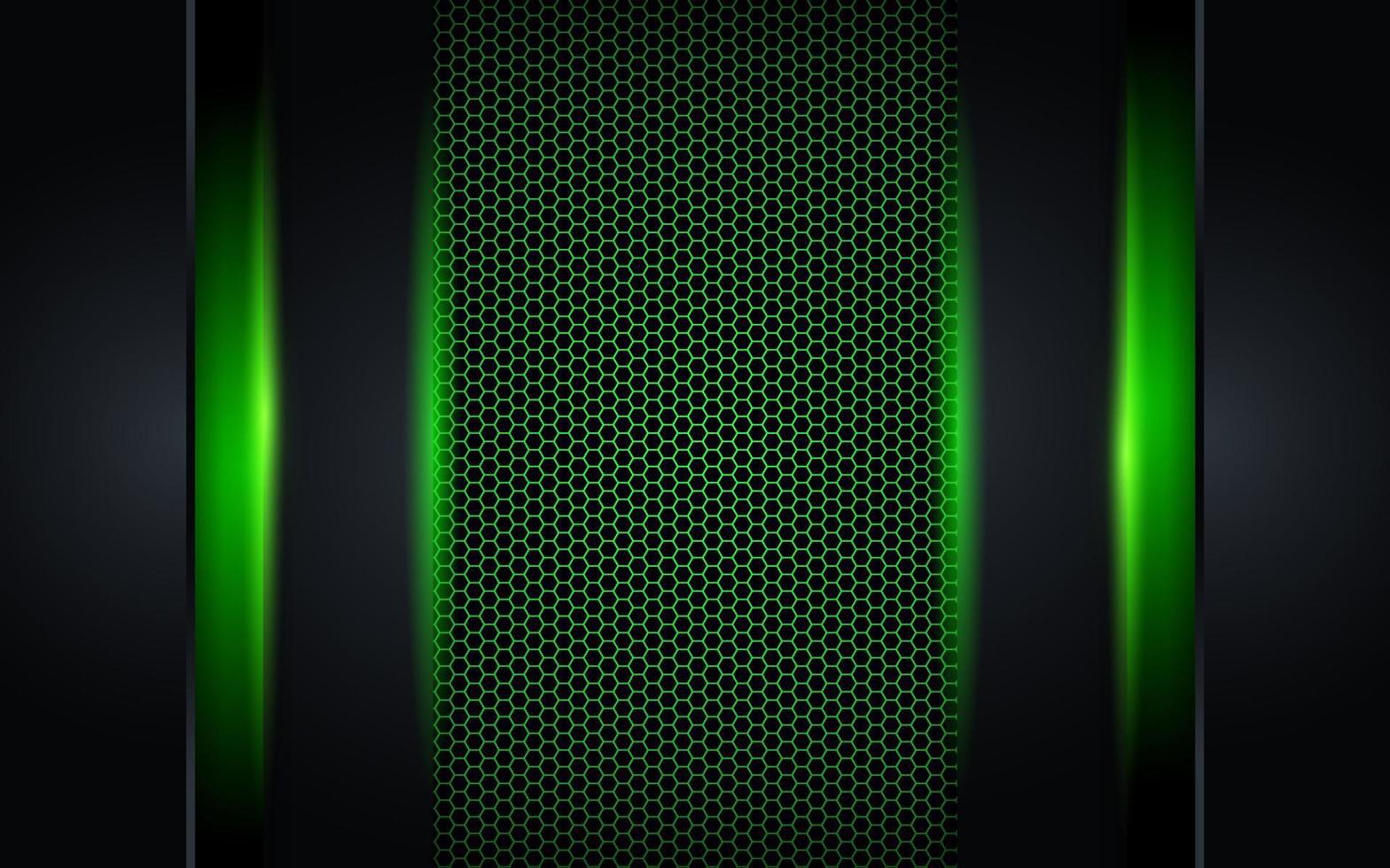 Modern futuristic black background combination with green technology diagonal vector