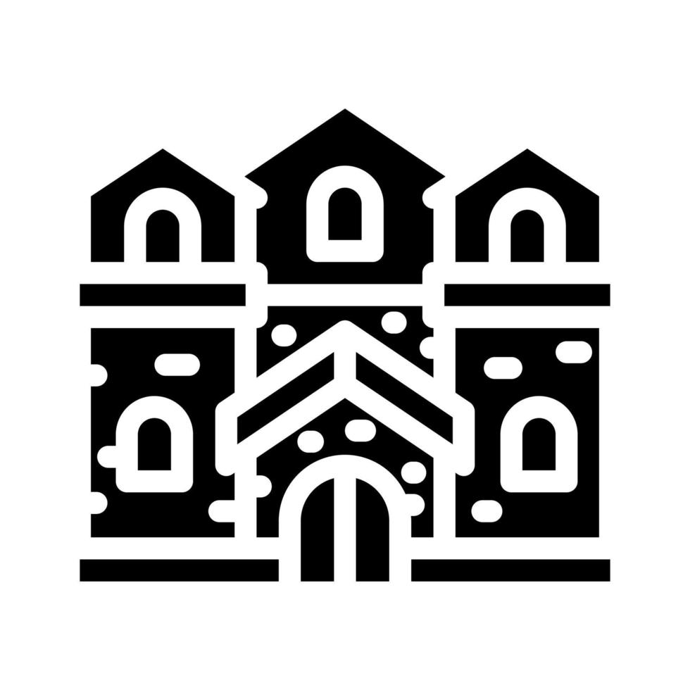 medieval house glyph icon vector illustration