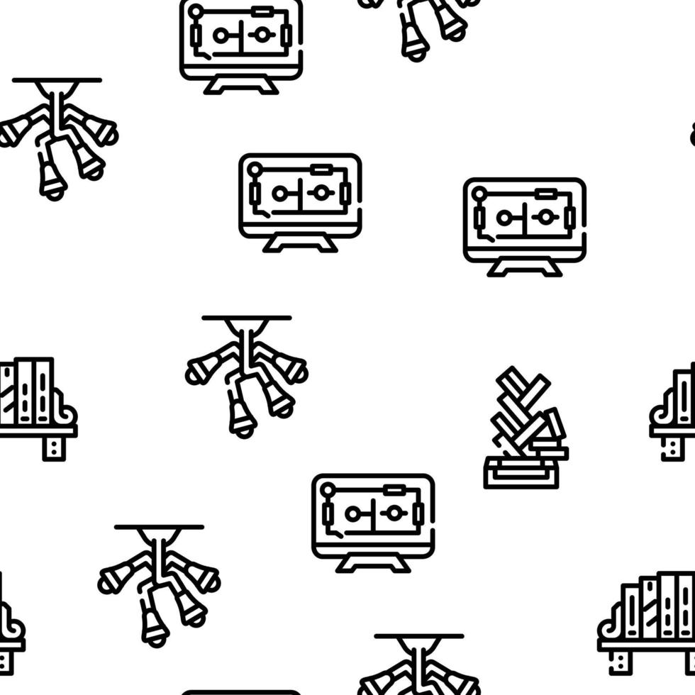 Interior Style Design Vector Seamless Pattern