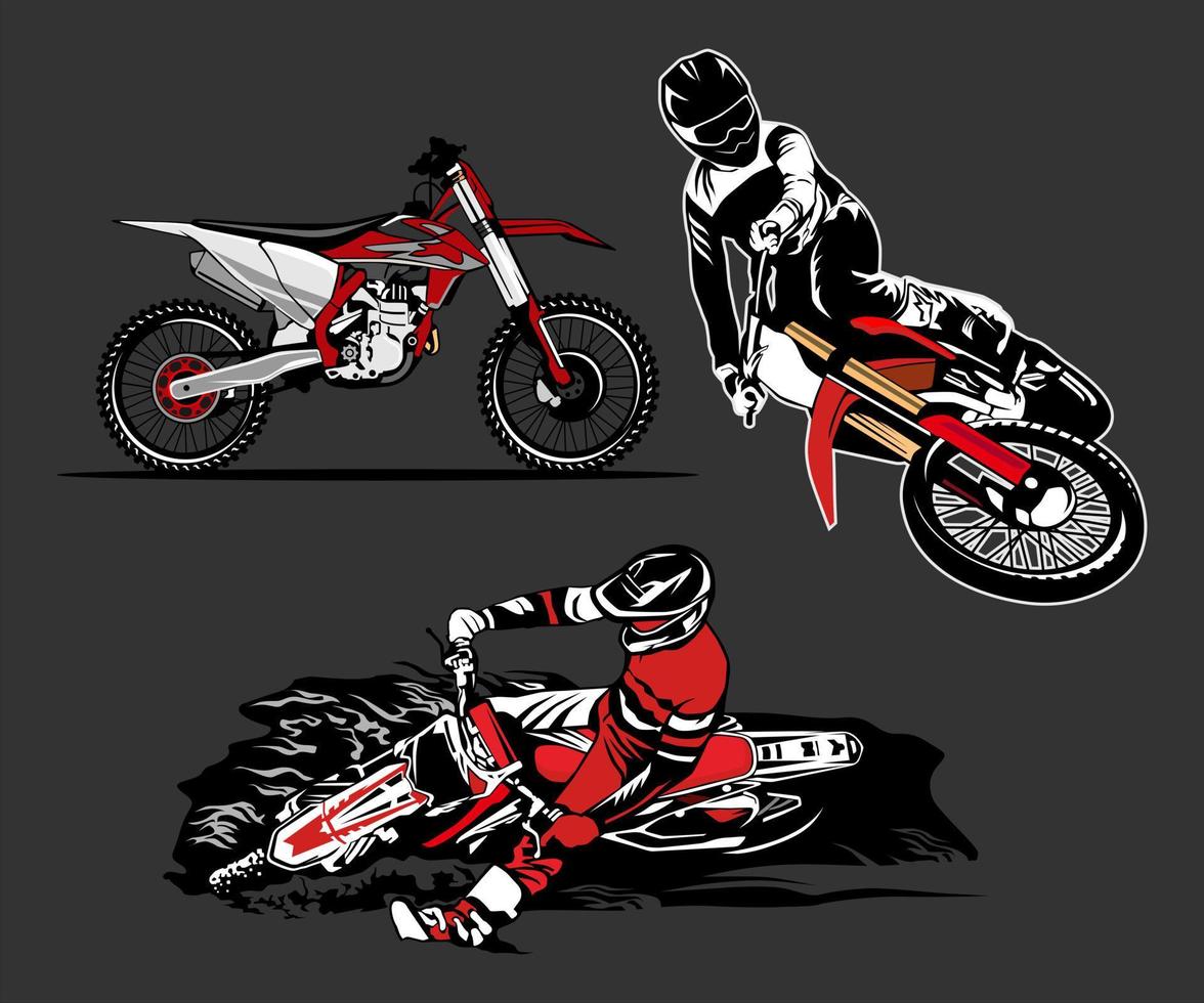 motocross bicicleta deporte logo icono diseño vector