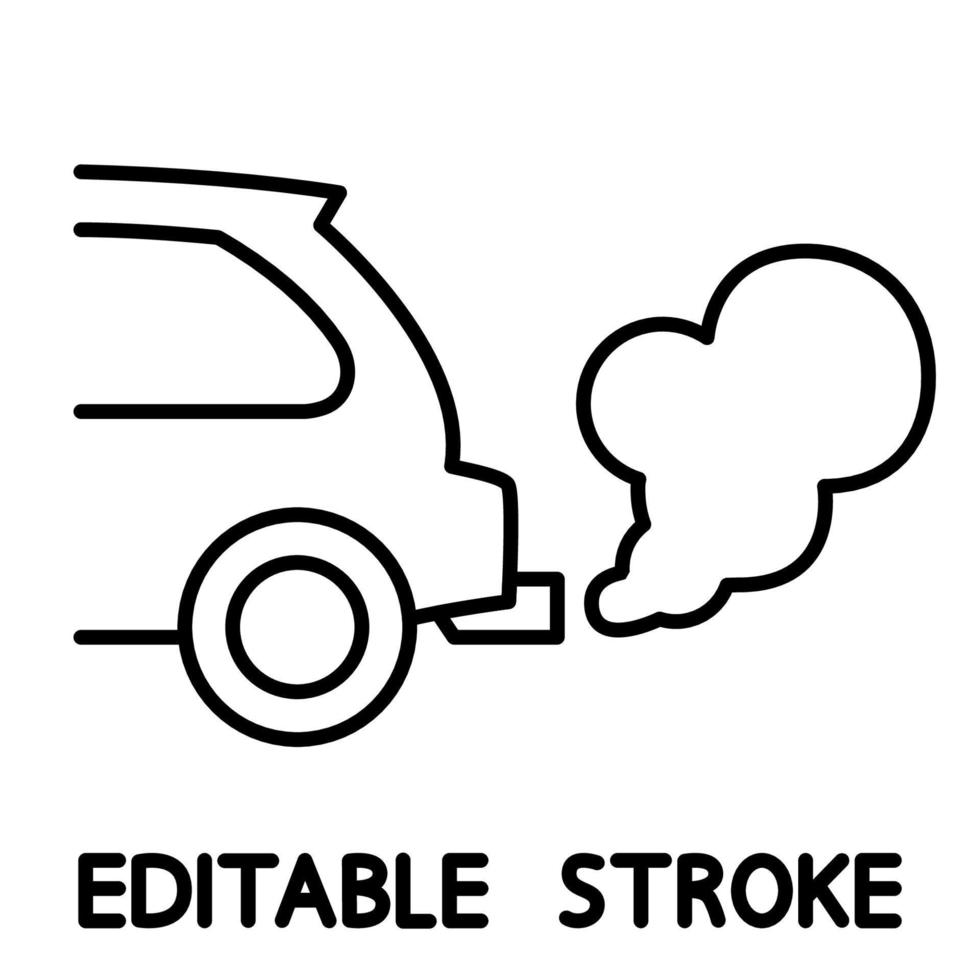 coche con nube de co2. contaminación atmosférica del vehículo. el coche emite dióxido de carbono. concepto anticontaminación vector