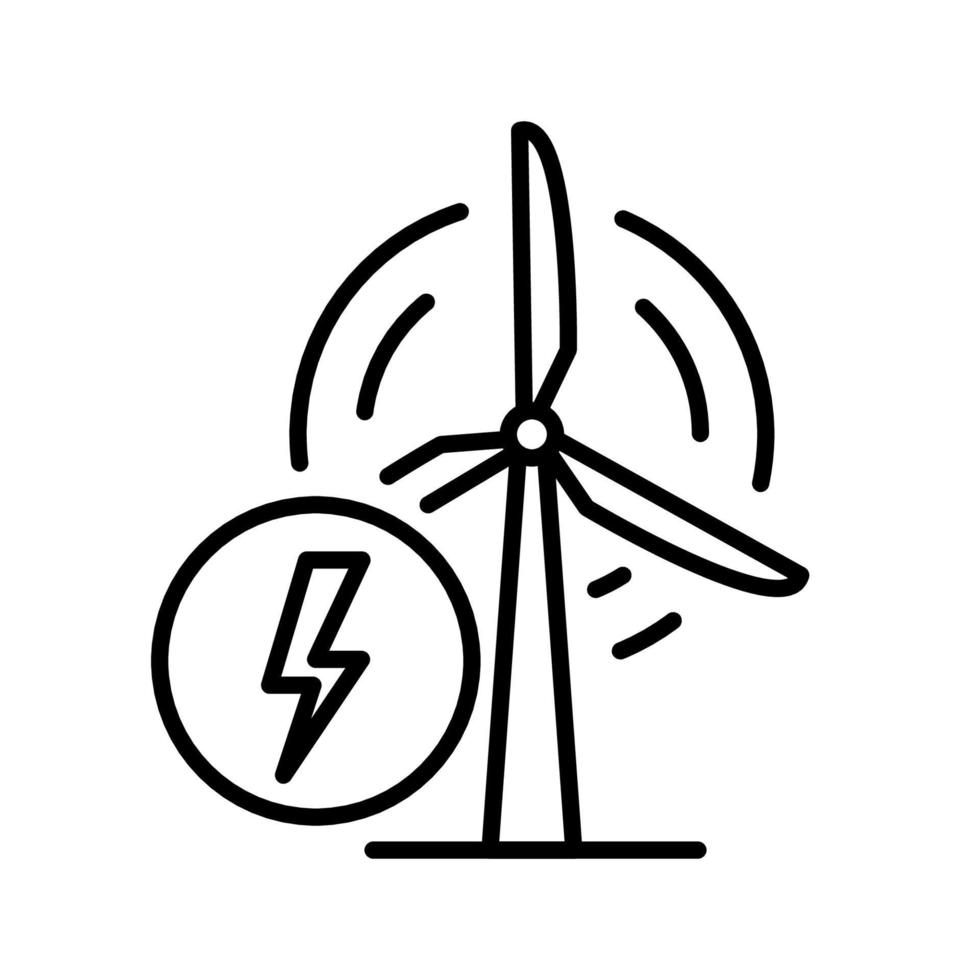 Wind power plant. Wind turbine. Sustainable and alternative energy. Renewable and clean energy vector