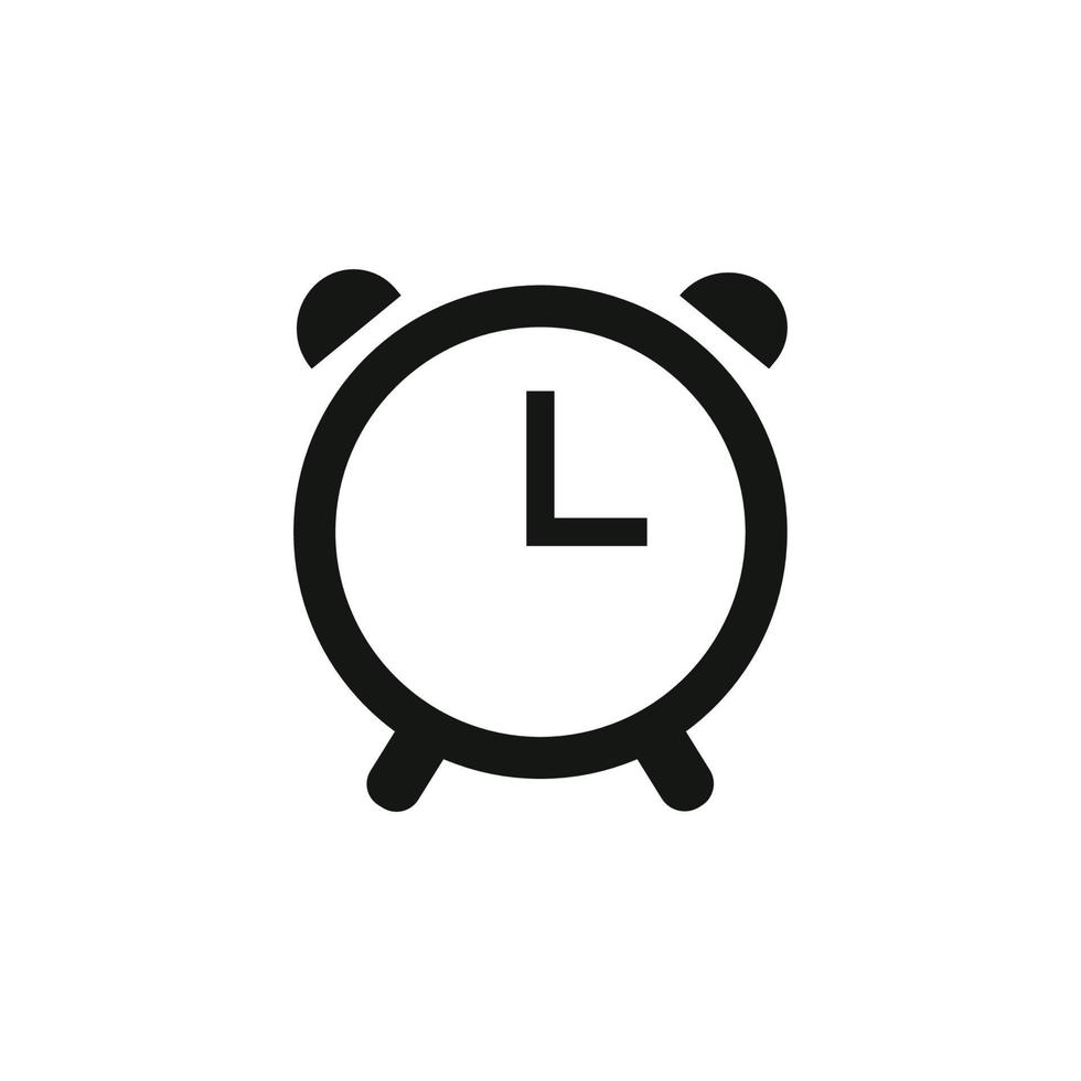 símbolo de alarma vector de icono de reloj.