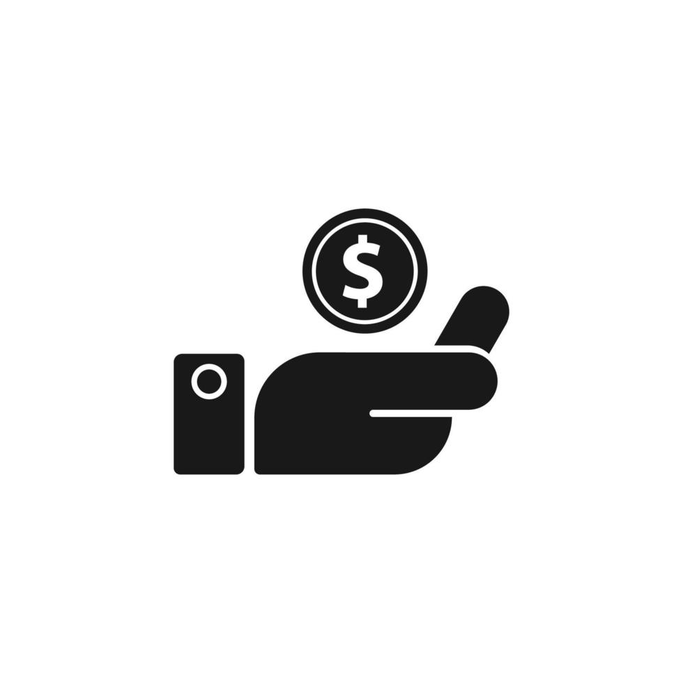 Money on hand. Cash sales symbol icon vector. vector