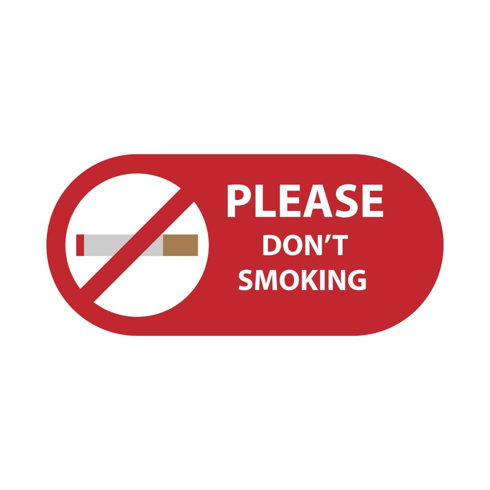 área de símbolo de no fumar. vector de icono plano.