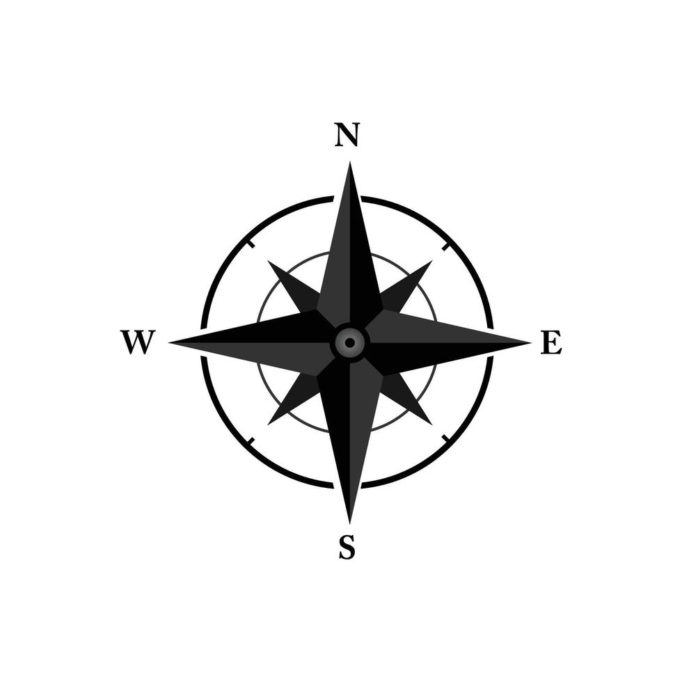 Compass icon vetor. Flat design. vector