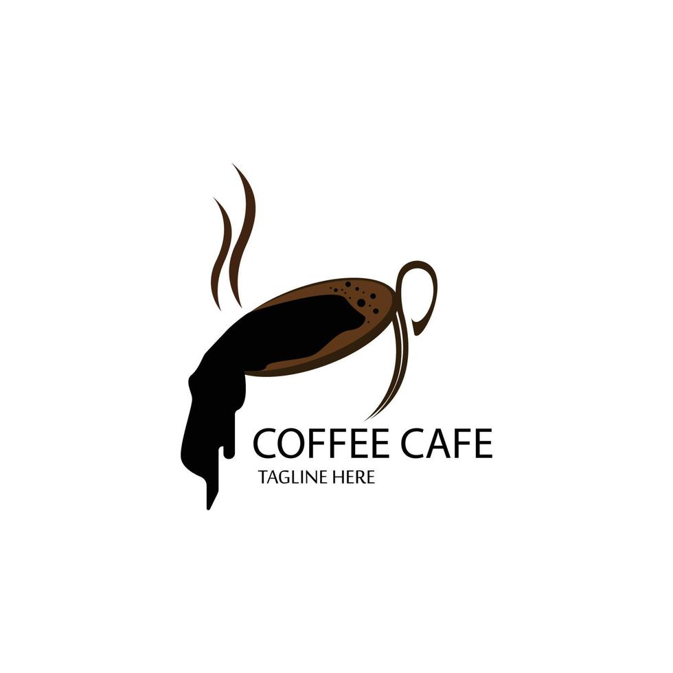 Coffee logo with cup. Vector illustration.