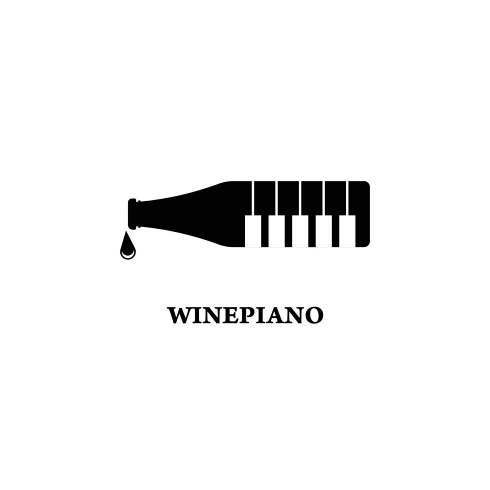 ilustración de botella y teclado de piano. vector