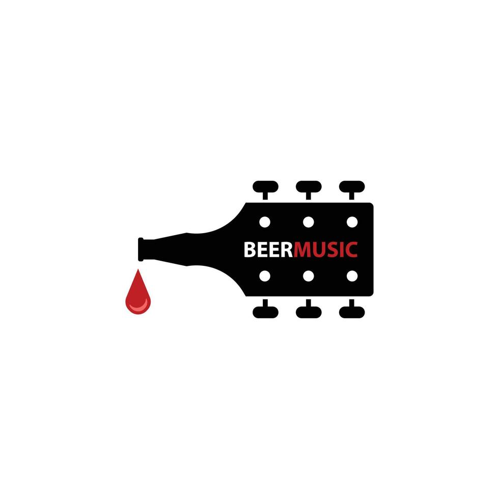 Illustration of drink bottle and guitar. Vector illustration.