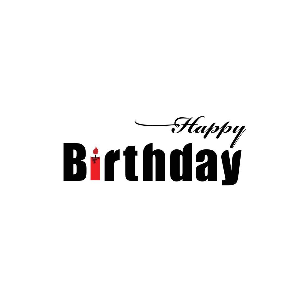 Editable text happy birthday. vector