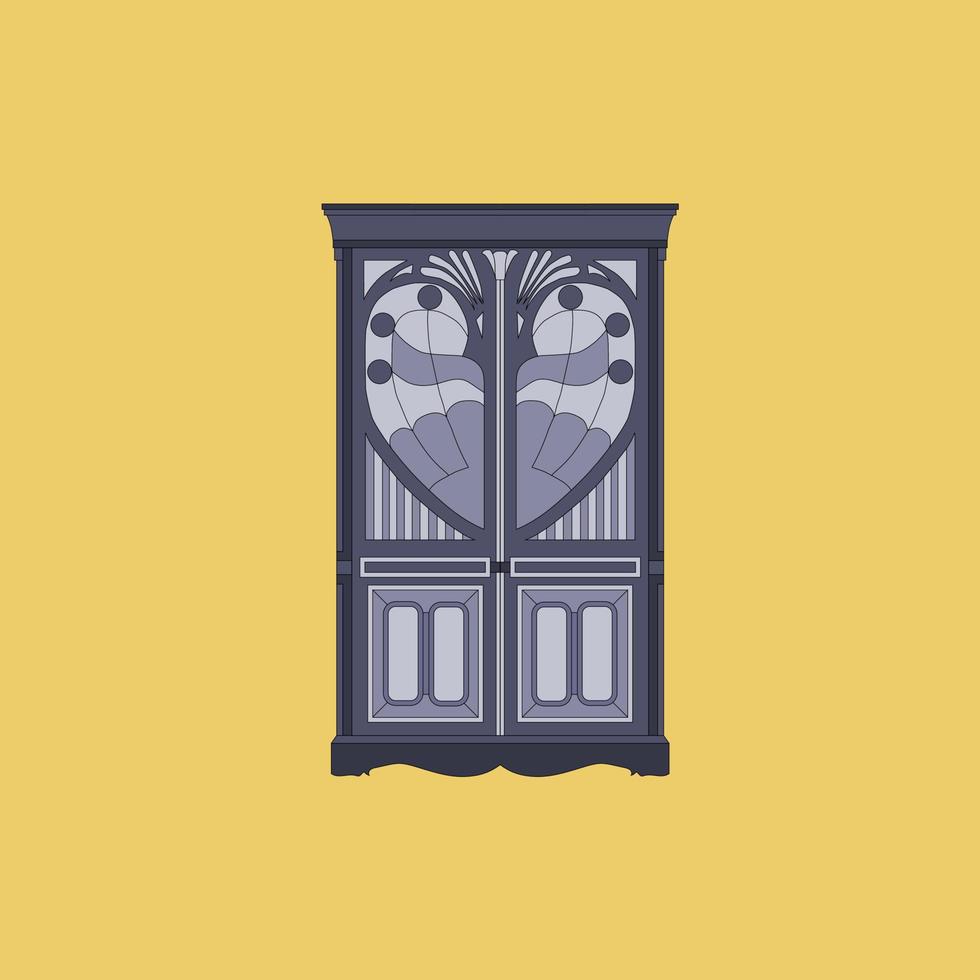 ilustración de puerta vintage. vector