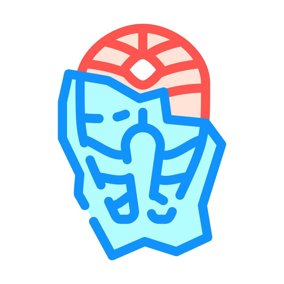 frozen fish color icon vector illustration