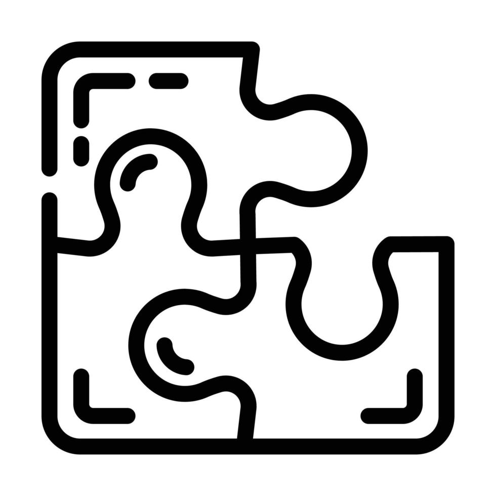 puzzle planning line icon vector illustration