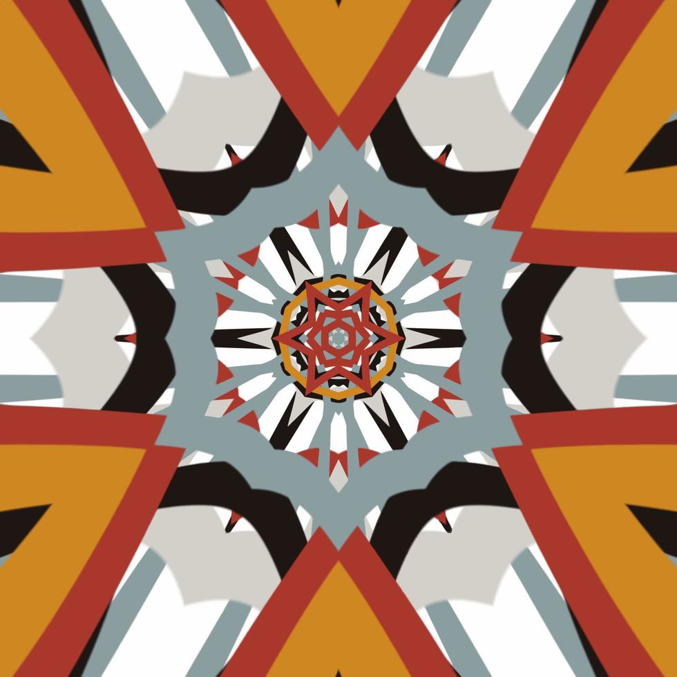 Fondo de patrón de mandala sin costuras, caleidoscopio decorativo ornamental de patrón simétrico auténtico étnico abstracto vector