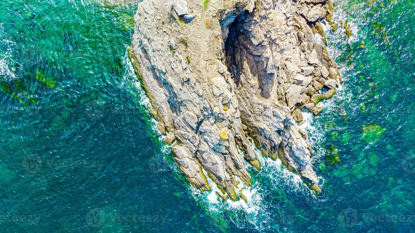 Meat Cove Rock with Splashing Water, Cape Breton, Nova Scotia photo