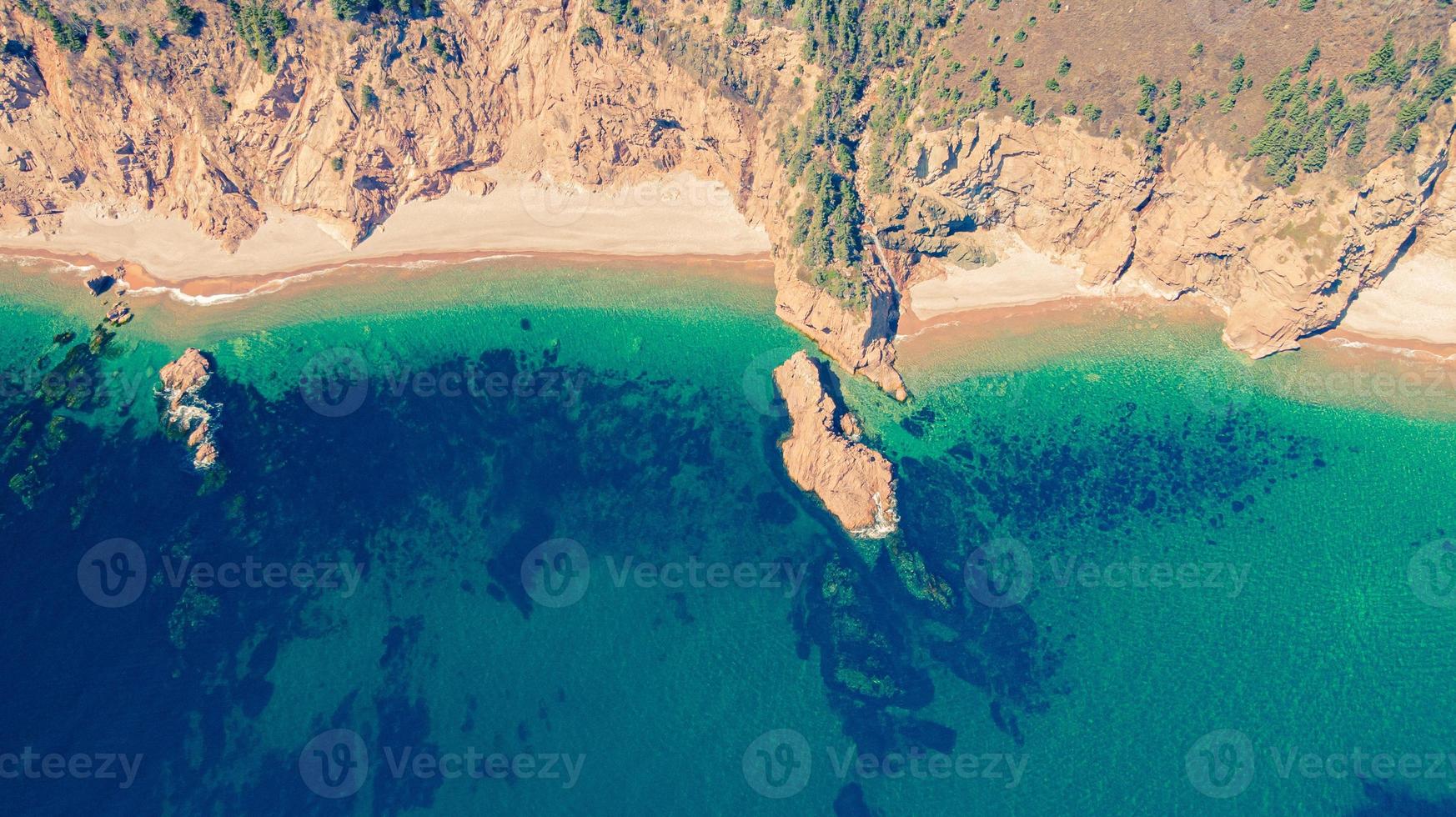 Vista aérea del borde de Cape Breton, Nueva Escocia, Canadá foto