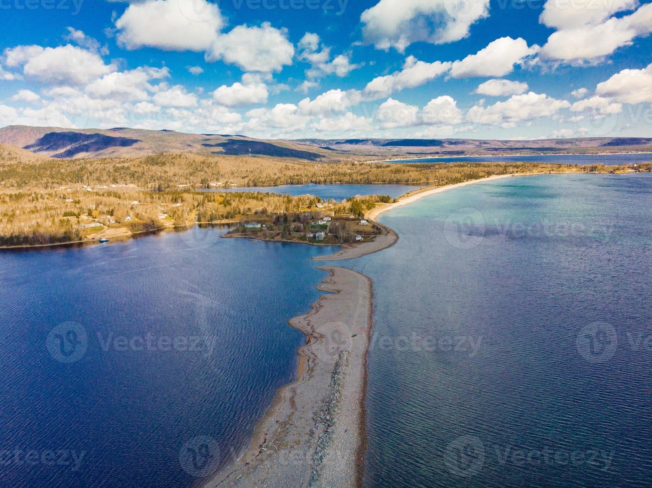 A Cloudy Day with an Aerial View of the Ingonish Beach, Cape Breton photo